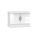 Beckett White Gloss 2 Door Compact TV Unit from Roseland