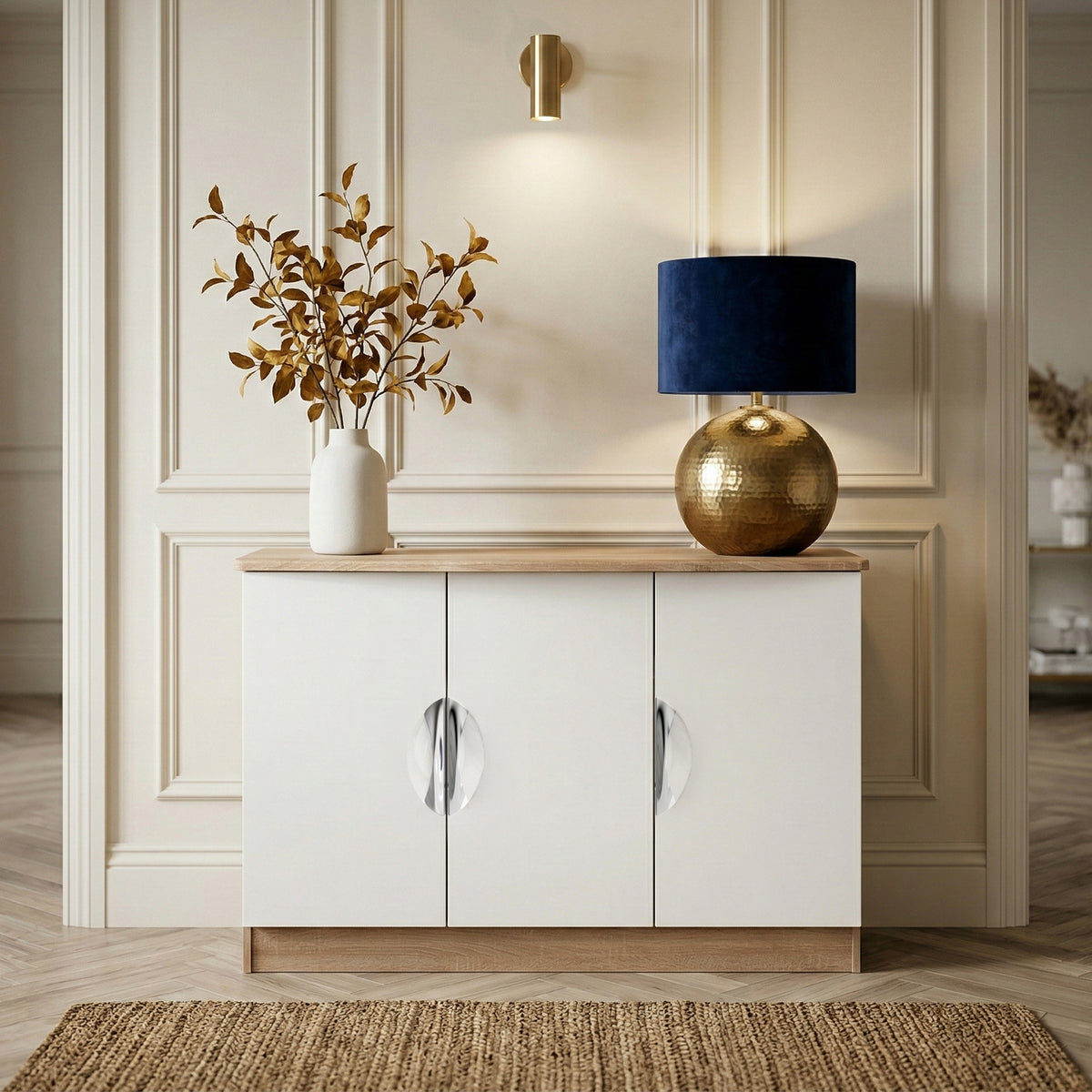Beckett Gloss 3 Door Sideboard by Roseland Furniture