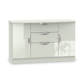 Beckett Cream Gloss 2 Door 3 Drawer Sideboard by Roseland Furniture