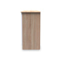 Beckett White Gloss & Light Wood 2 Door 3 Drawer Sideboard by Roseland Furniture
