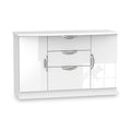 Beckett White Gloss 2 Door 3 Drawer Sideboard by Roseland Furniture