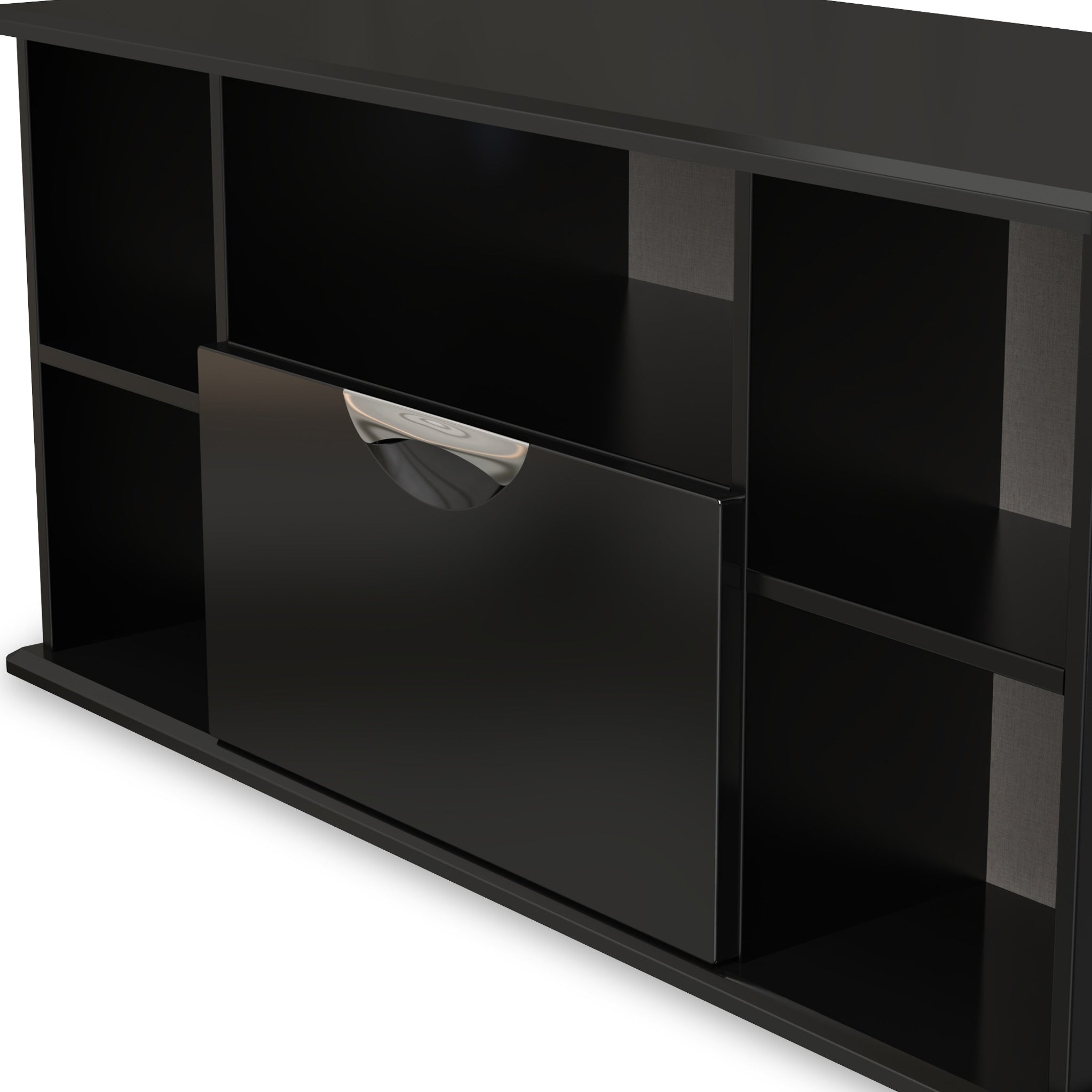 Cream high gloss store corner tv unit