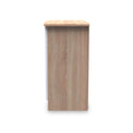 Beckett White Gloss & Light Wood 2 Door 1 Drawer Sideboard by Roseland Furniture