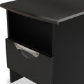 Beckett Black Gloss 1 Drawer with Open Shelf Lamp Table by Roseland Furniture