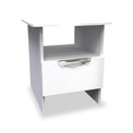 Beckett Gloss 1 Drawer with Open Shelf Lamp Table from Roseland Furniture