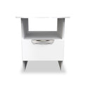 Beckett White Gloss 1 Drawer with Open Shelf Lamp Table by Roseland Furniture