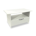 Beckett Cream Gloss 1 Drawer with Open Shelf Coffee Table by Roseland Furniture