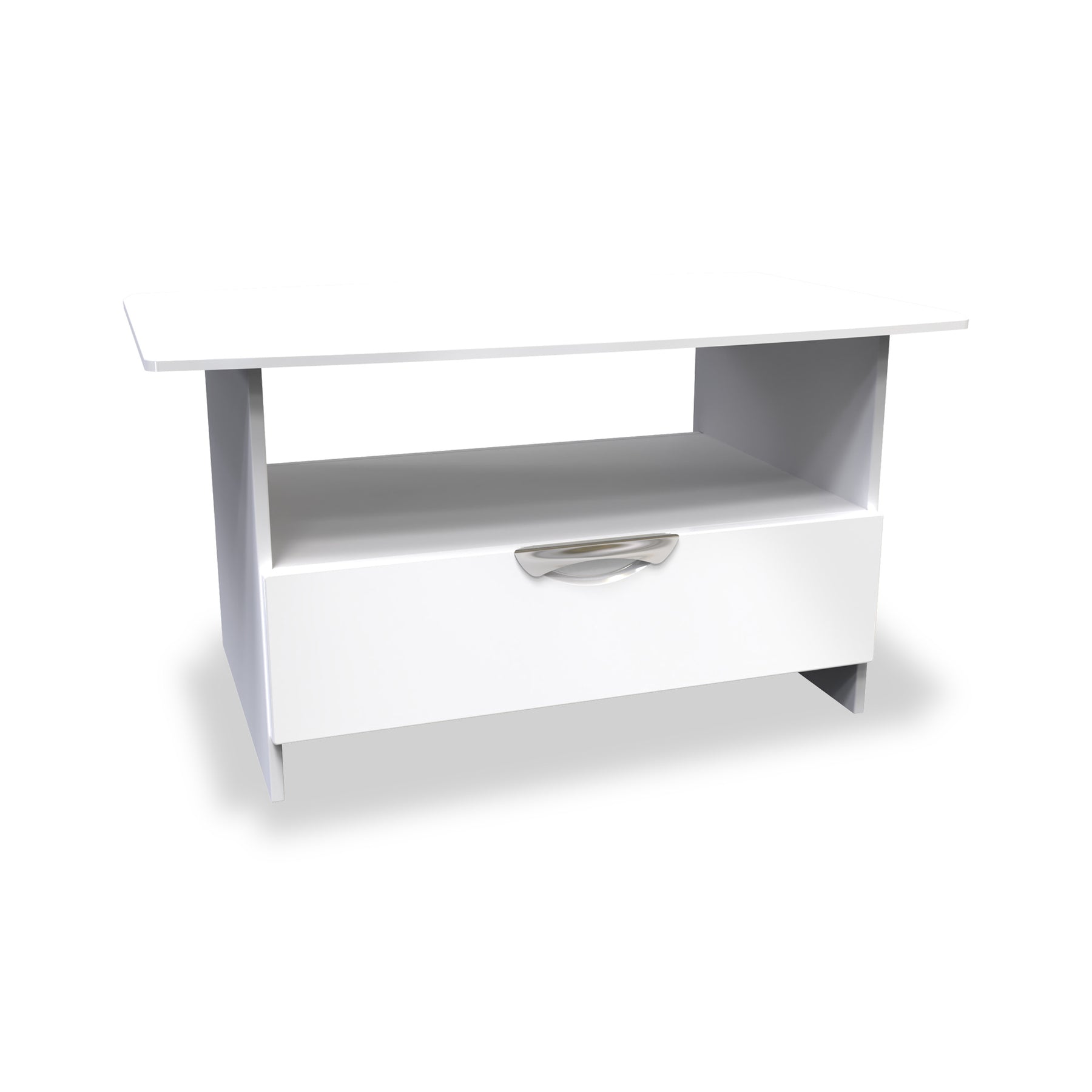 Beckett White Gloss 1 Drawer with Open Shelf Coffee Table by Roseland Furniture