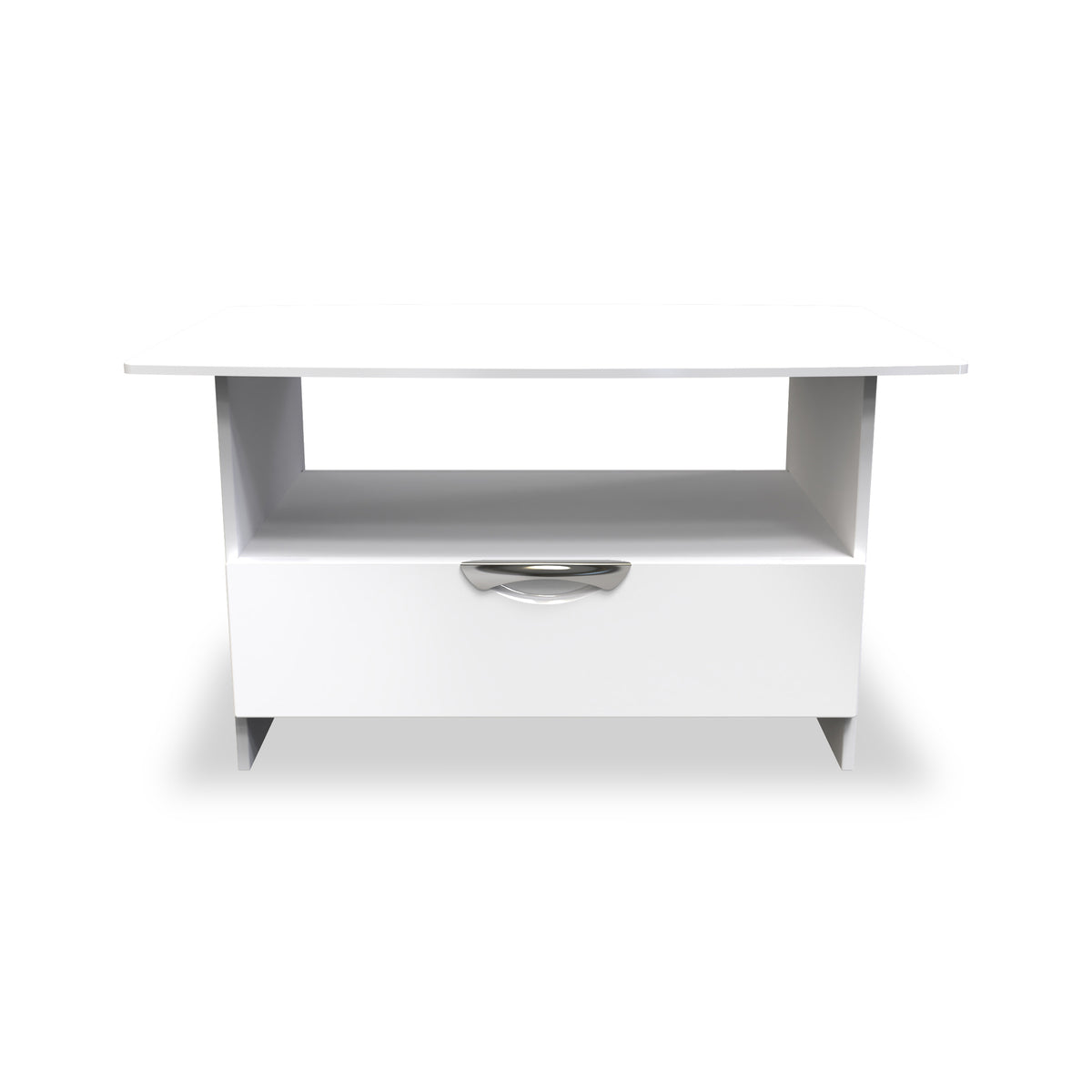 Beckett White Gloss 1 Drawer with Open Shelf Coffee Table by Roseland Furniture
