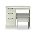 Beckett Cream Gloss Dressing Table with Stool from Roseland