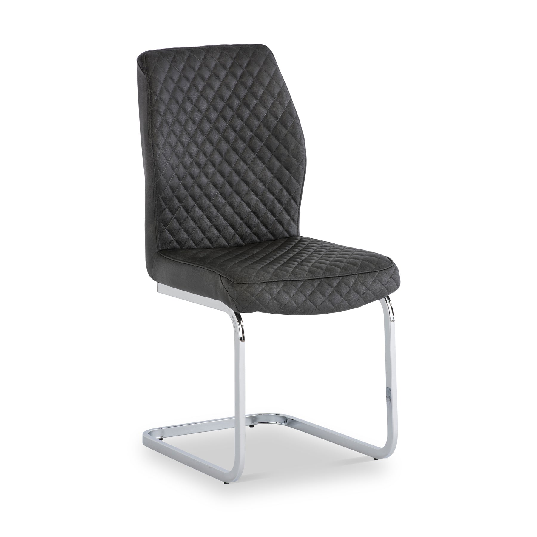 Lewis Grey Faux Leather Quilted Back Dining Chair from Roseland Furniture