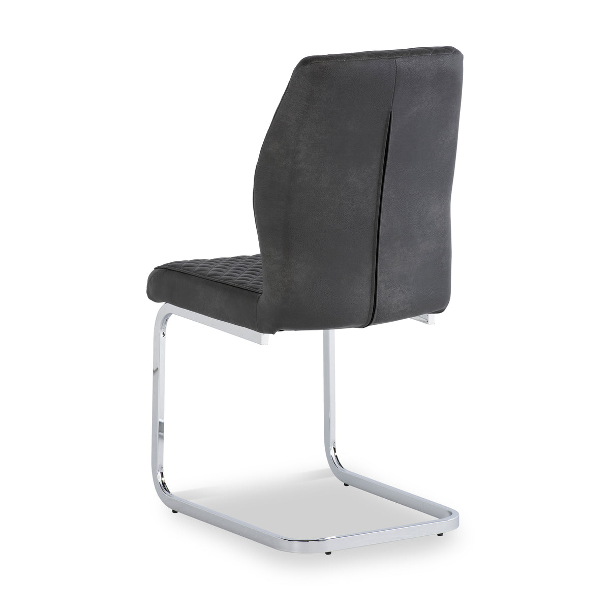 Lewis Grey Faux Leather Quilted Back Dining Chair