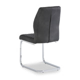 Lewis Grey Faux Leather Quilted Back Dining Chair