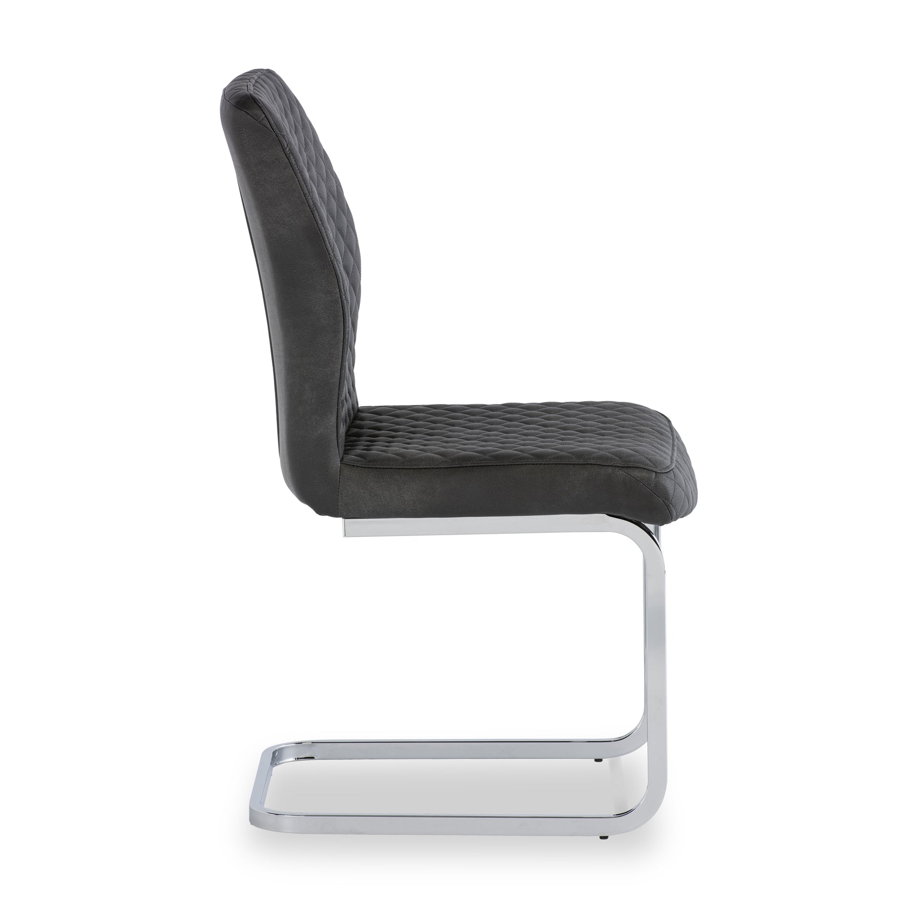 Lewis Grey Faux Leather Quilted Back Dining Chair