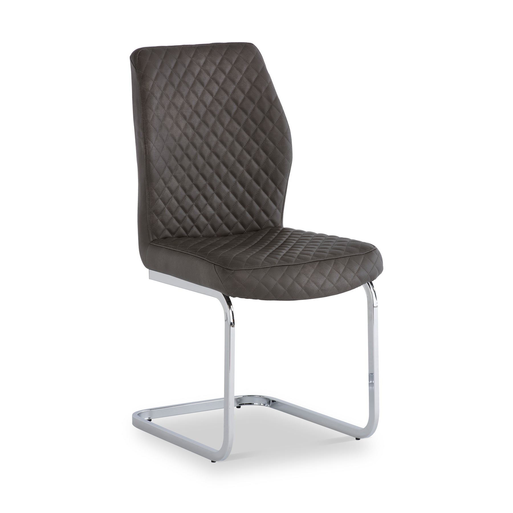 Lewis Taupe Faux Leather Quilted Back Dining Chair from Roseland Furniture