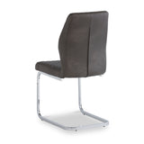 Lewis Taupe Faux Leather Quilted Back Dining Chair