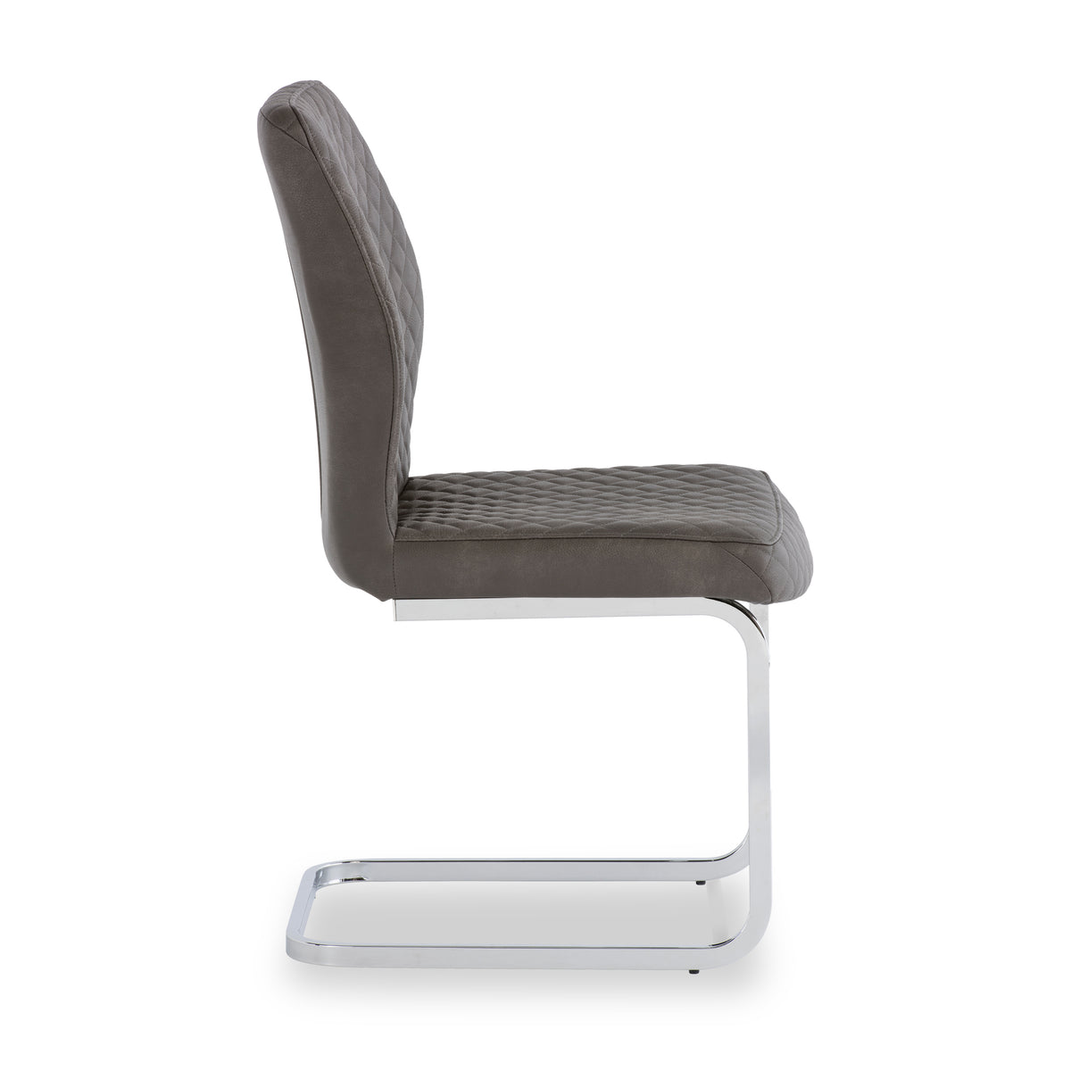 Lewis Taupe Faux Leather Quilted Back Dining Chair