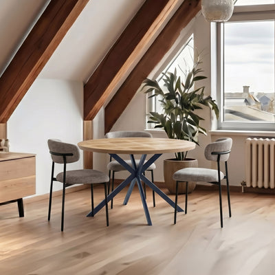 Klara Oak Parquet 120cm Round Dining Table