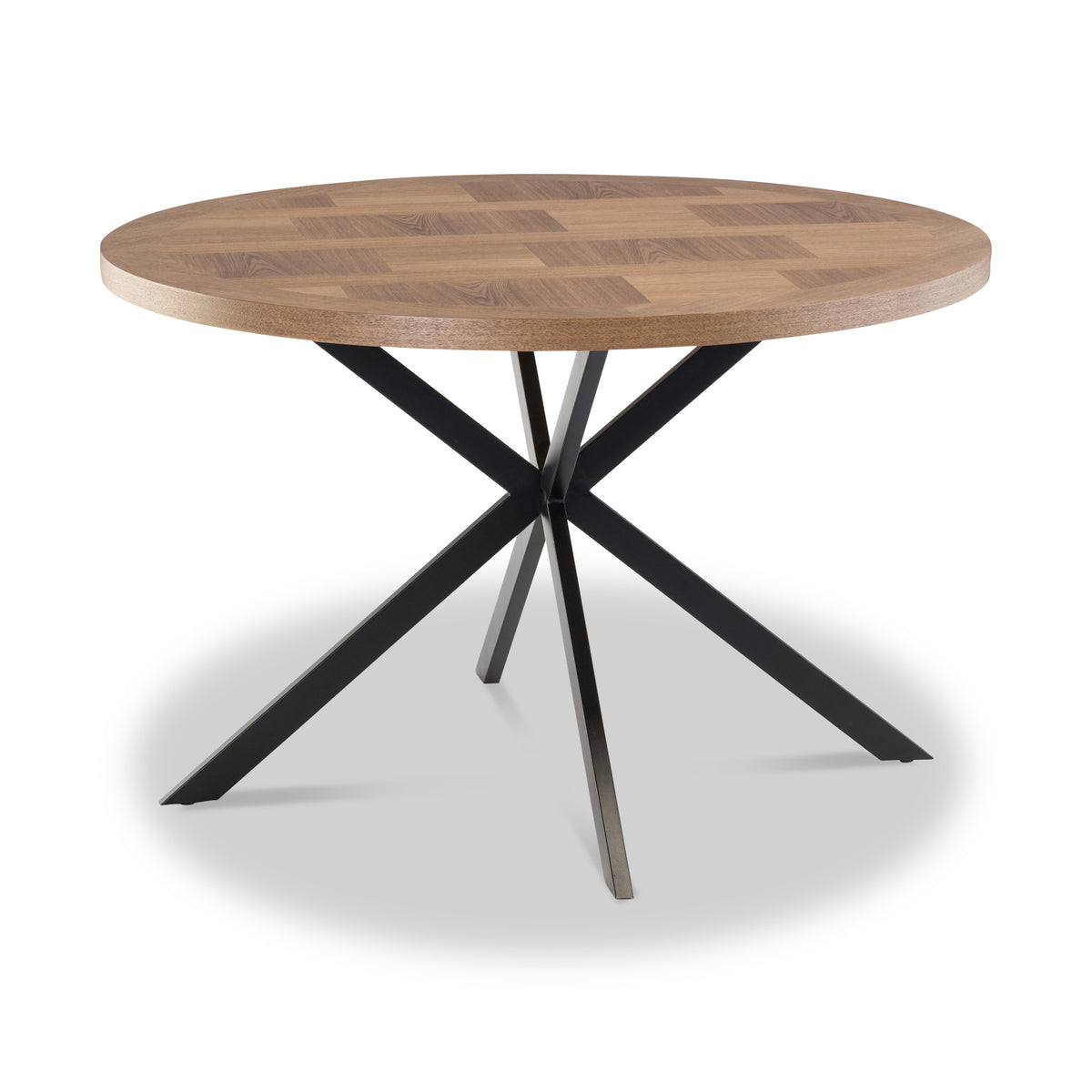 Klara Oak Parquet 120cm Round Dining Table for People Roseland