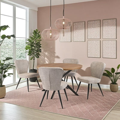 Klara Oak Parquet 120cm Round Dining Table