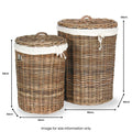 Grey Kubu Round Linen Baskets from Roseland Furniture