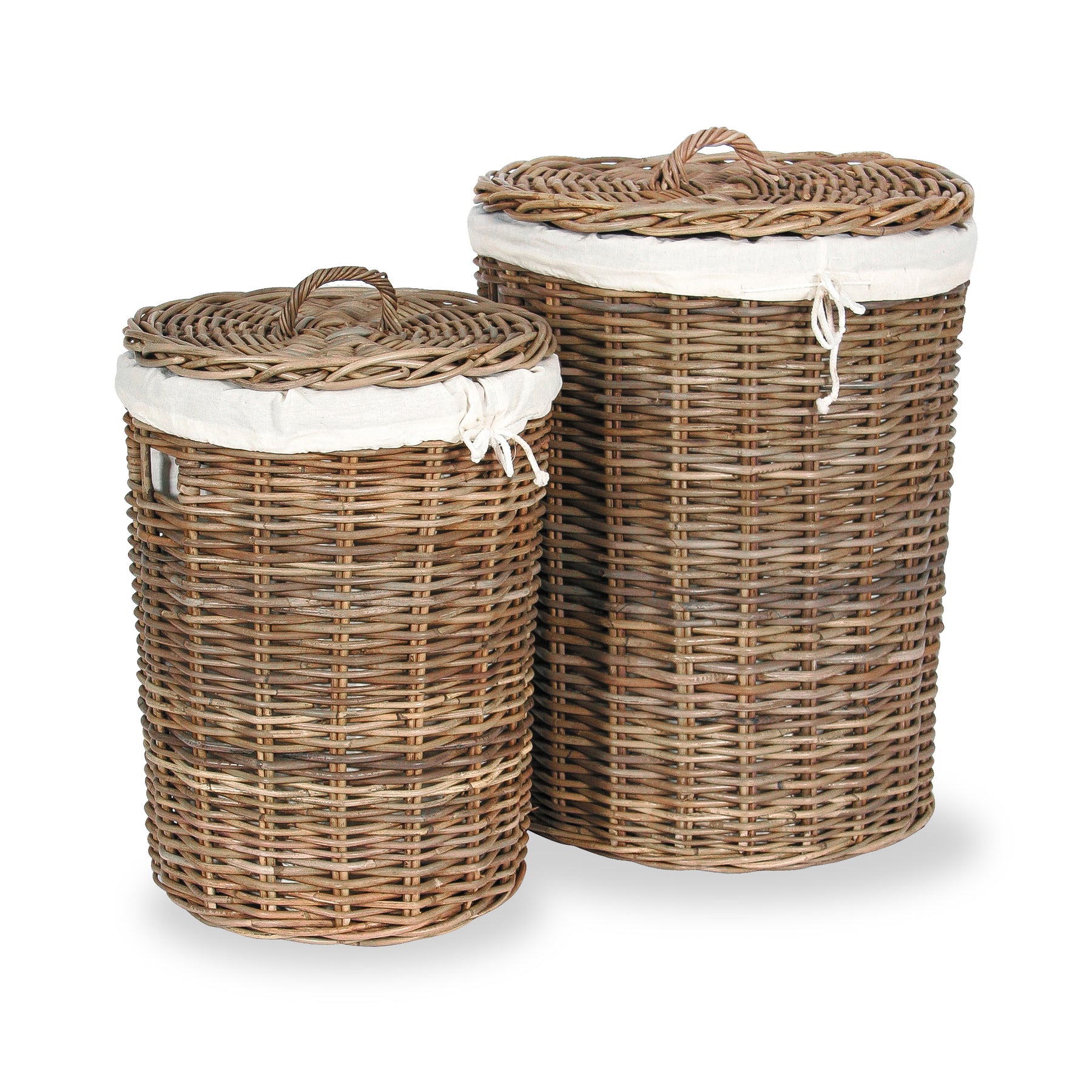 Grey Kubu Round Linen Baskets from Roseland Furniture