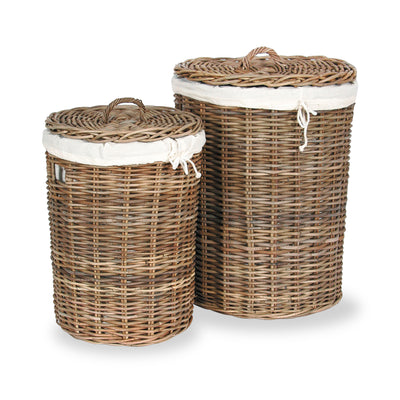 Kubu Round Linen Baskets Set of 2