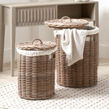 Grey Kubu Round Linen Baskets from Roseland Furniture