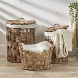 Grey Kubu Round Linen Baskets from Roseland Furniture