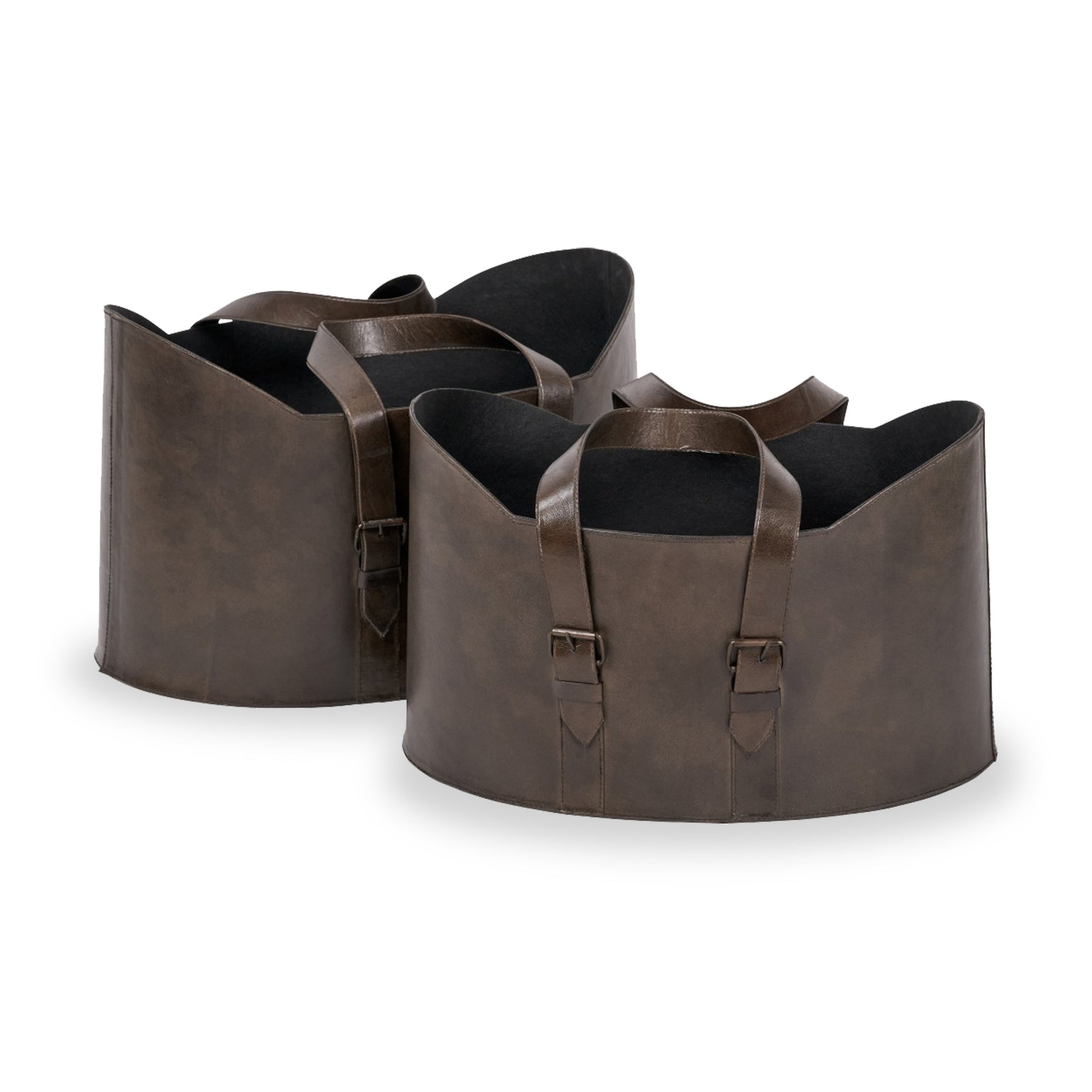 Alessio Peppercorn Leather Handled Storage from Roseland Furniture