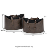Alessio Peppercorn Leather Handled Storage from Roseland Furniture