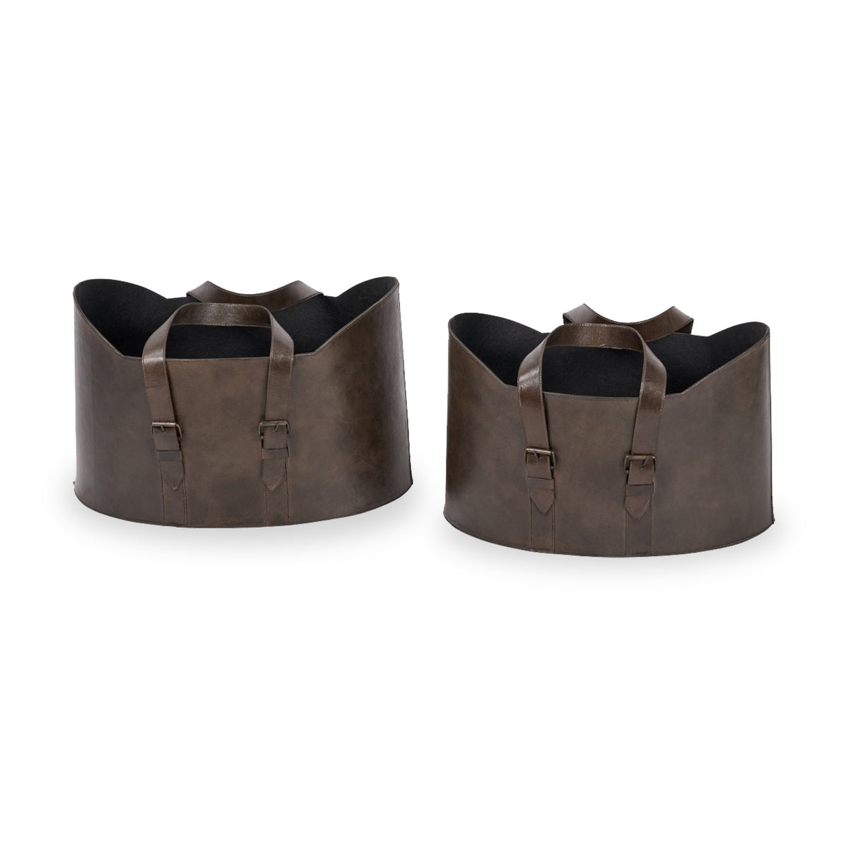 Alessio Peppercorn Leather Handled Storage from Roseland Furniture