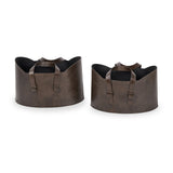 Alessio Peppercorn Leather Handled Storage from Roseland Furniture