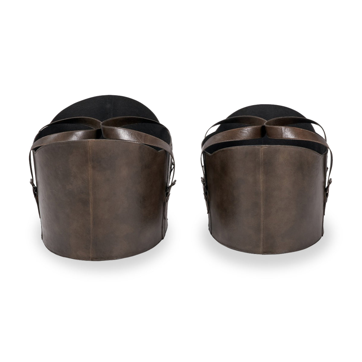 Alessio Peppercorn Leather Handled Storage from Roseland Furniture