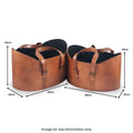 Alessio Brown Leather Handled Storage from Roseland Furniture