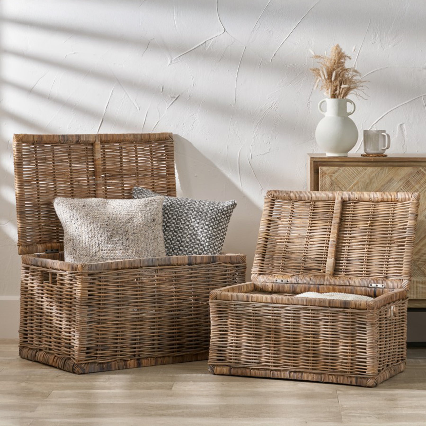 Kubu Rectangular Basket Chests Grey from Roseland Furniture