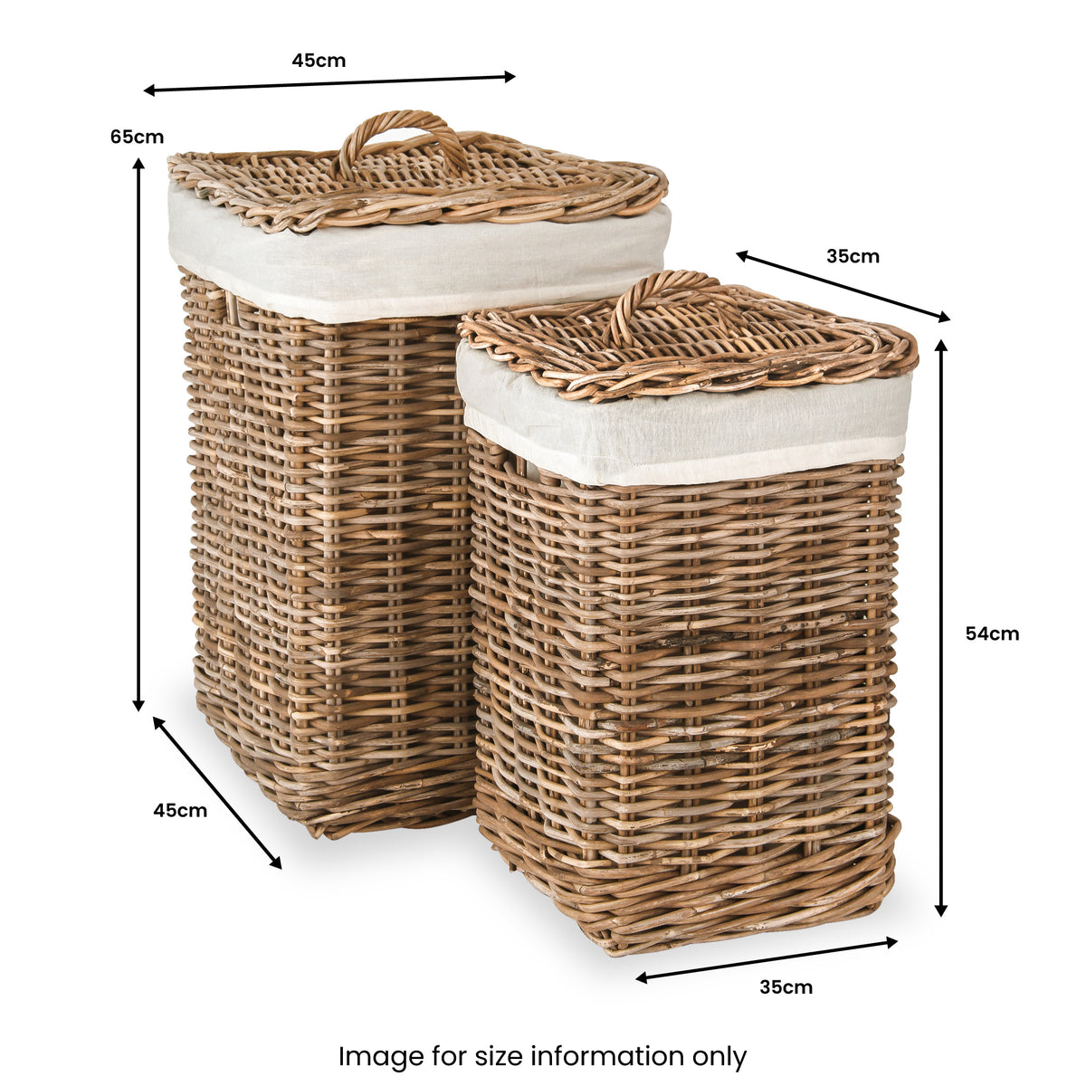 Kubu Square Linen Baskets Grey from Roseland Furniture