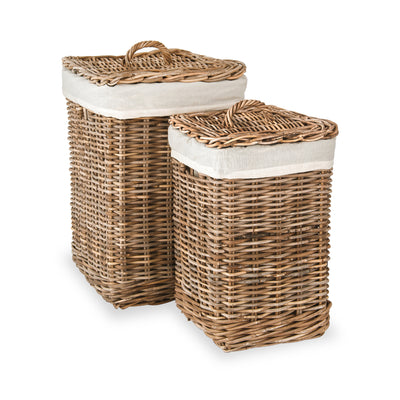 Kubu Square Linen Baskets Set of 2