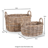 Kubu Oval Baskets Grey from Roseland Furniture