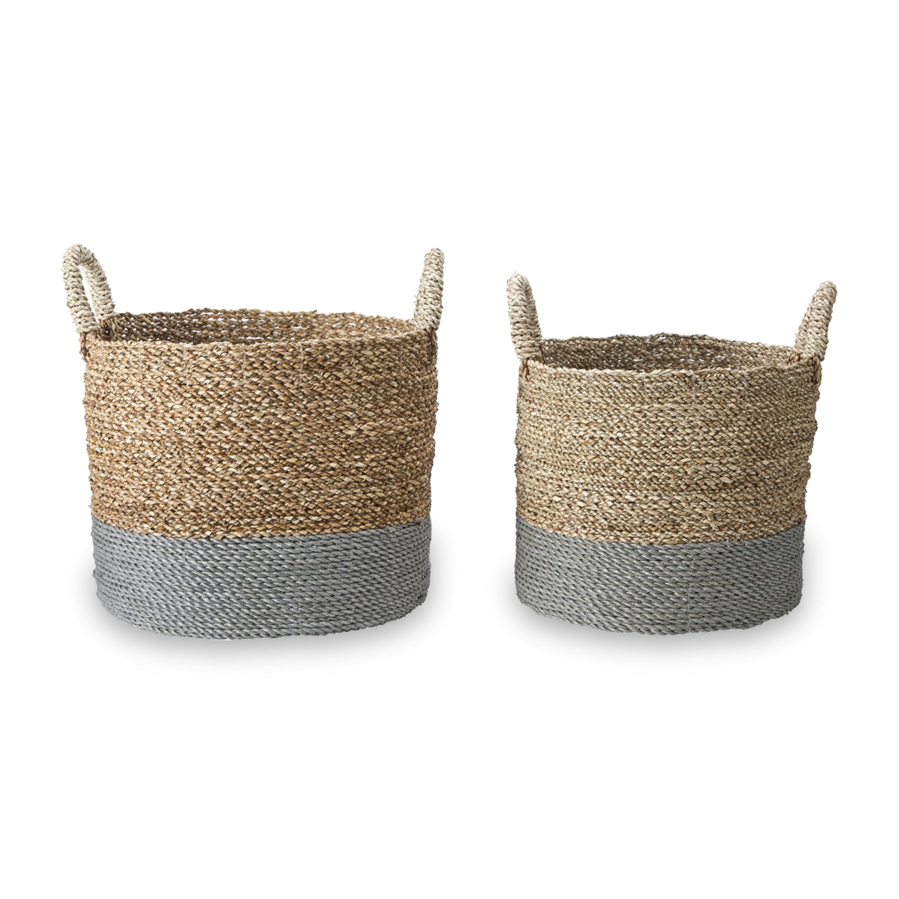 Banana Leaf Two Tone Baskets Grey from Roseland Furniture