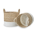 Banana Leaf Two Tone Baskets White from Roseland Furniture