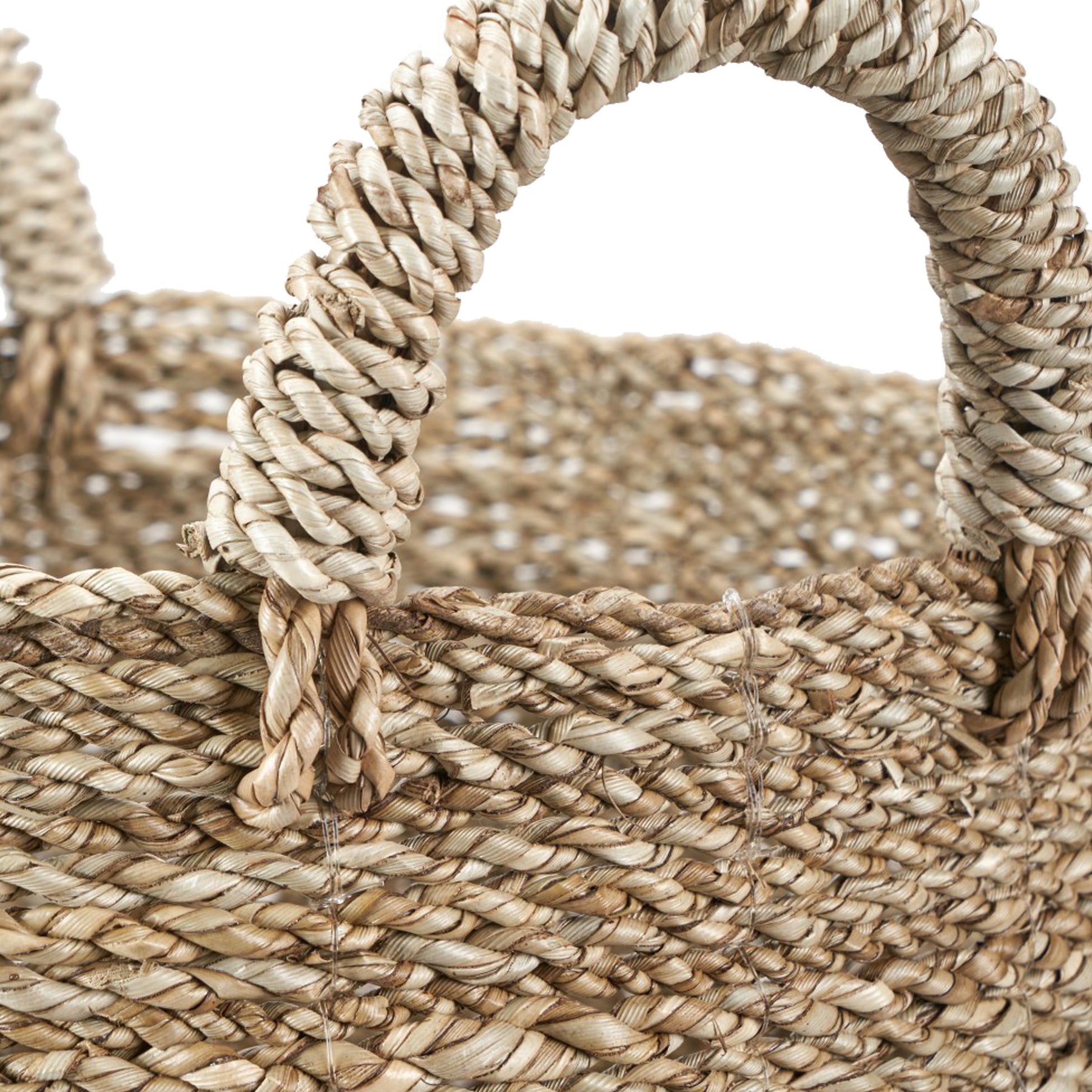 Banana Leaf Two Tone Baskets White from Roseland Furniture