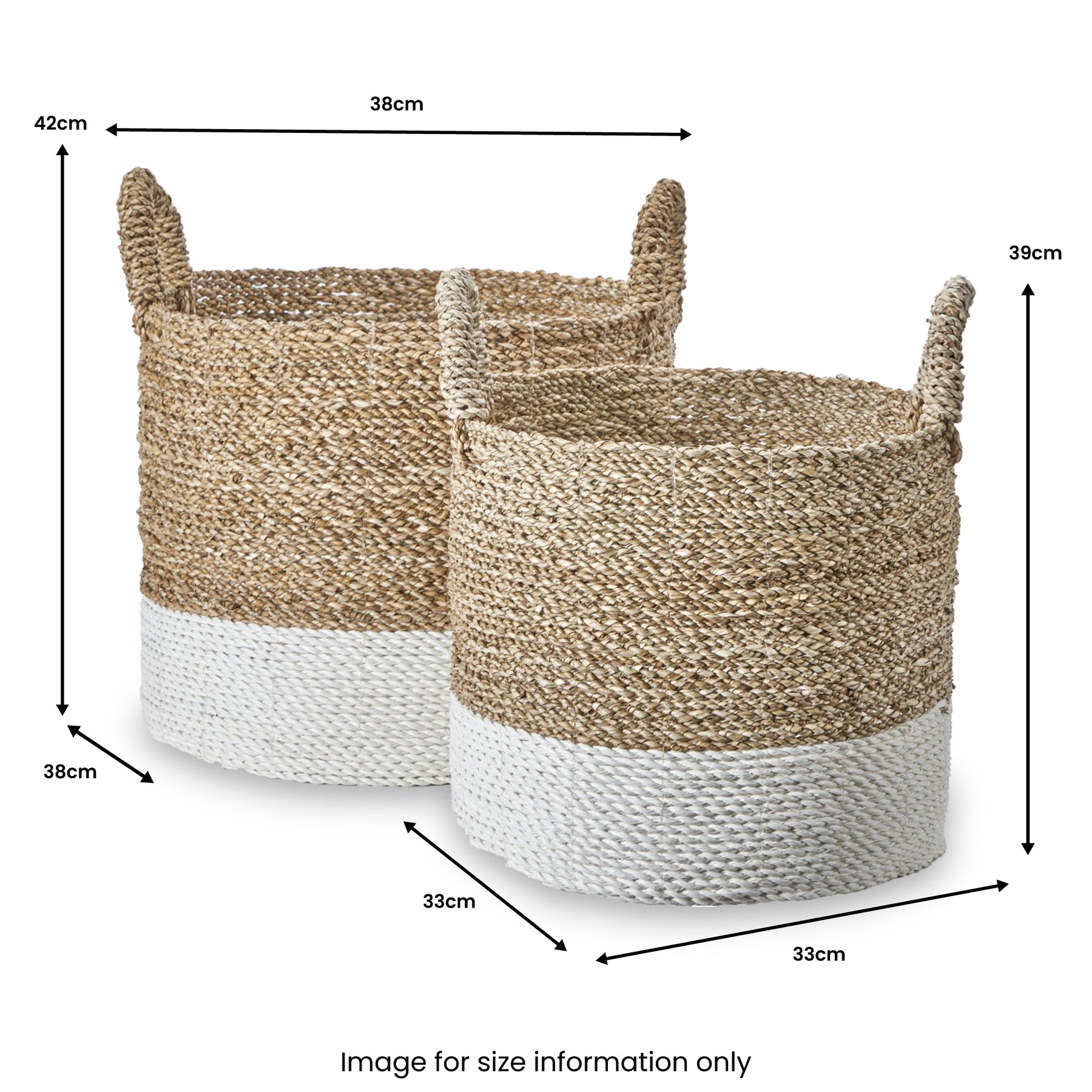 Banana Leaf Two Tone Baskets White from Roseland Furniture