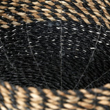 Seagrass Natural and Black Round Baskets from Roseland Furniture