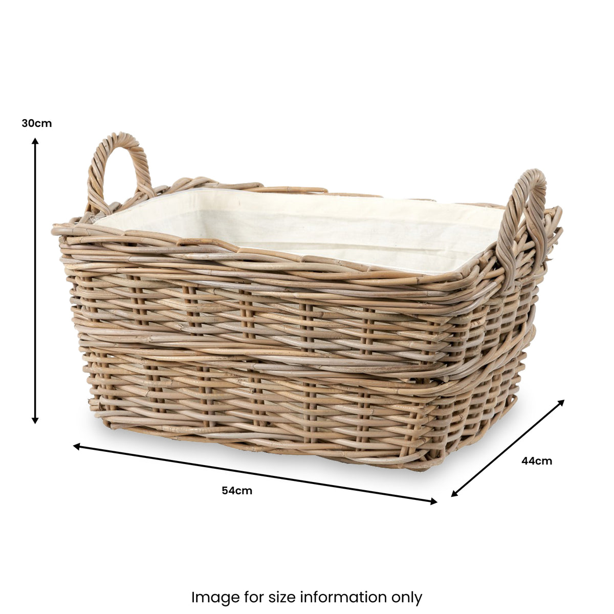 Kubu Rectangular Handled Laundry Basket from Roseland Furniture
