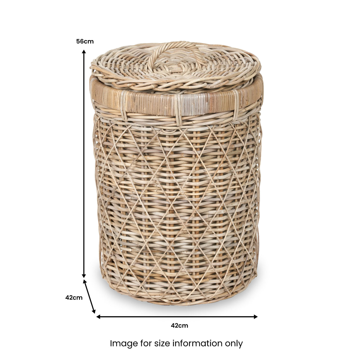 Rattan Round Linen Basket from Roseland Furniture