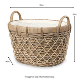Rattan Oval Handled Laundry Basket dimensions