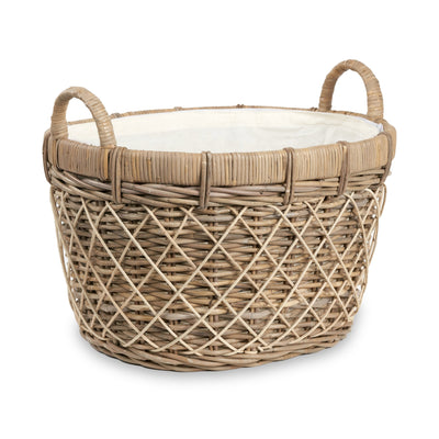 Rattan Oval Handled Laundry Basket