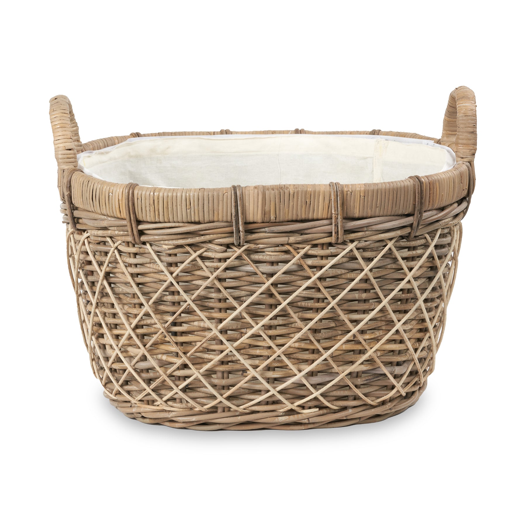 Rattan Oval Handled Laundry Basket from Roseland Furniture
