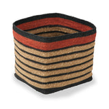 Seagrass Stripe Square Basket Terracotta from Roseland Furniture